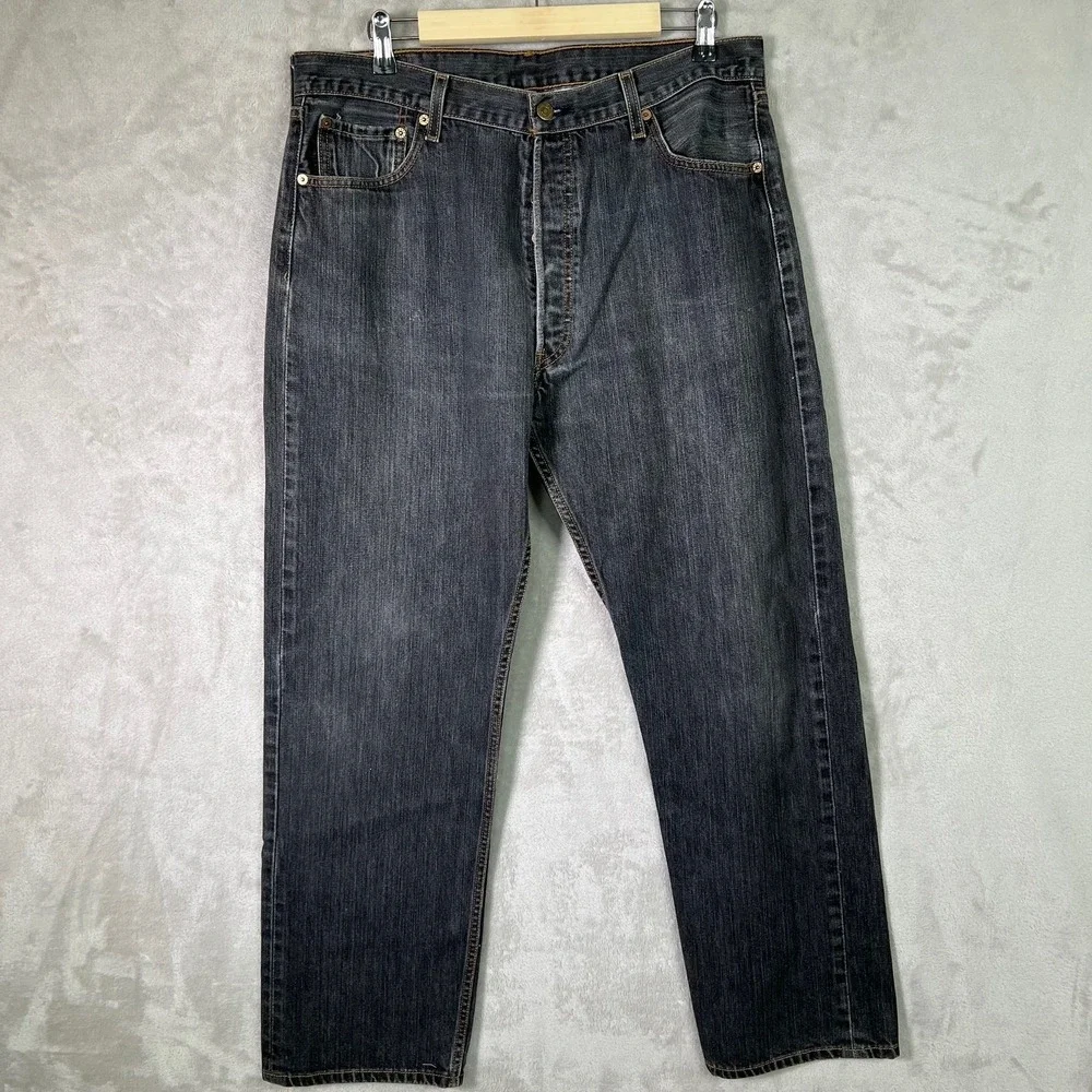 Y2K Vintage Levis‎ 501 XX Jeans Men's Size 38 x 34 Black Denim Mexico Button Fly